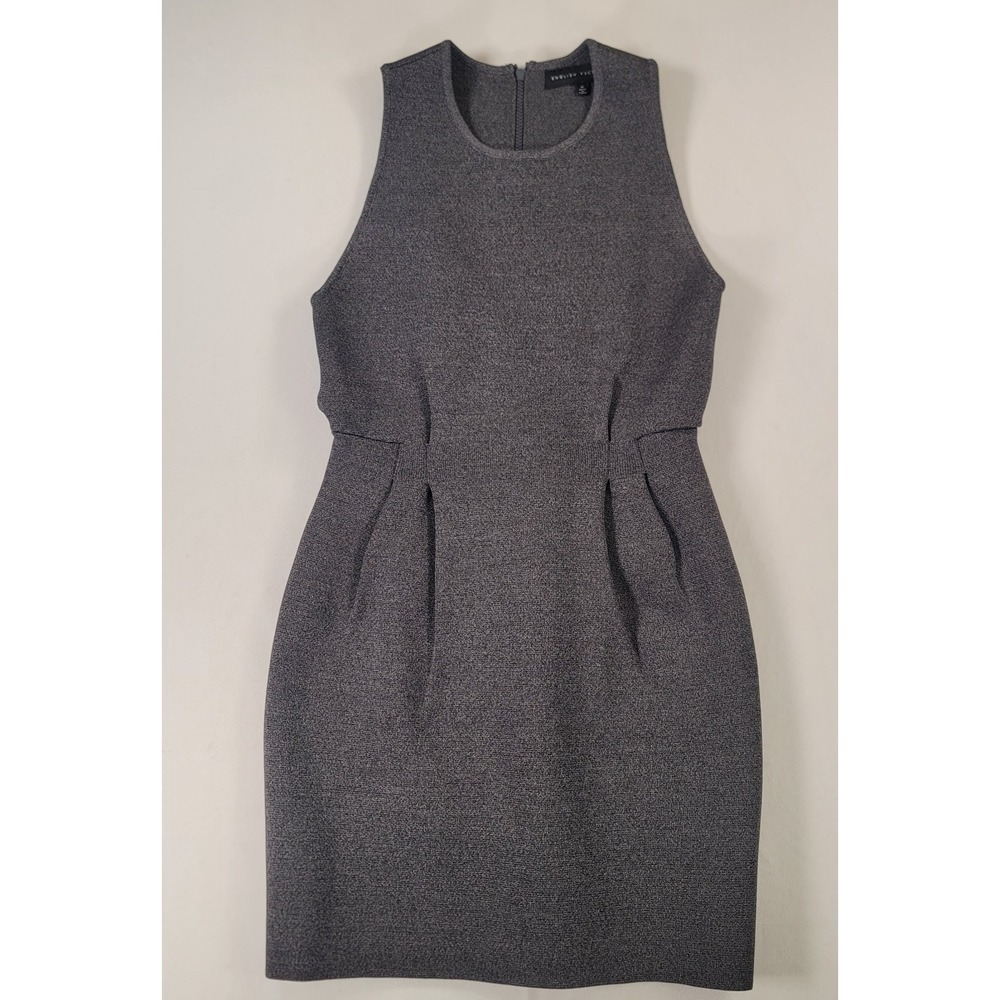 English Factory Gray Knit Cutout Sheath‎ Dress Medium Sleeveless Bodycon